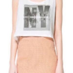 ZARA Womens Trafaluc Peach Orange Black Polka Dot Stretchy Mini Skirt - Sz XS Photo 0