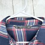 ZARA  Trafaluc Shirt Women Size Small Navy Plaid Collared Long Sleeve Button Down Photo 2