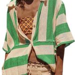 Free People Del Mar striped cabana shirt green Photo 0