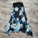 Apt. 9  Womens Black Blue Floral Polyester Elastic Waist A Line Skirt Size Small Photo 4
