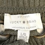 Lucky Brand Pullover Knit Olive Green Lace Back Tie Sweater Size L Photo 6
