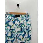 Boston Proper  Denim Pants Women 10 Abstract Geometric Retro High Waisted White Photo 3