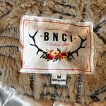 BNCI Plush Faux Fur Jacket SZ M Hooded Country Southwest Navajo Western Cozy Tan Size M Photo 8