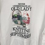 Jerzees Old Lady September Knitting White Hoodie Photo 2
