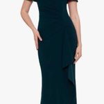 XScape Women's Long Scuba Crepe Off-The-Shoulder Dress 3008X Size 4 Ruffle Photo 0