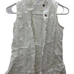 Stella Moda Italian White Eyelet Button Up Summer Tank Size Medium Photo 0