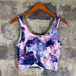 Gaiam Women's Purple Watercolor Print Crop Top Workout Yoga Activewear Large Photo 6