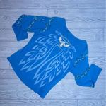 Harley Davidson  blue rose eagle crest crop sleeve sweater shirt Alberta cotton L Photo 2