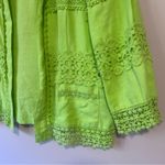 Chico's  L Linen Blend Green Lace-Trimmed Jacket Cardigan Photo 2