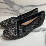 Clarks Women's Black White Cow Hair Leather Un Darcey Ease Ballet Shoes Sz 10 Photo 2