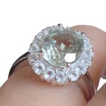 Amethyst Green  and White Topaz 925 Sterling Silver Ring Sz 6 Photo 5