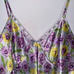 Floral Butter Yellow and Lavender Satin Nightgown Slip Dress Lingerie Chemise Purple Size undefined Photo 5