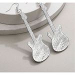 Zinc Alloy Guitar Design Drop Earrings Blue Photo 3