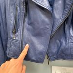 Leather Moto Jacket / Vest in Blue XS Photo 14