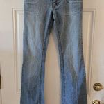 Tyte Jeans Juniors Size 5 Flare Leg Pink Embroidered Y2K Vintage Denim Stretchy Blue Photo 0