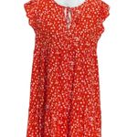 19 Cooper Womens Ditsy Floral Print Babydoll flutter Sleeve Dress Red Size S NWT Photo 0