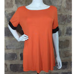 Sarin‎ Mathews Top Orange Black Short Sleeve Round Neck Woman's Size Medium Photo 1