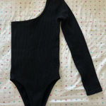 ZARA  one shoulder bodysuit black glitter Photo 0