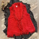 Chico's Chico’s Vest Size 2 open front fringe wool blend. Photo 3