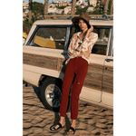 Anthropologie Frye x  Elden Floral Peasant Blouse Pink Cream XS Photo 10