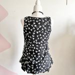 Dress Barn Black Bow Asymmetrical Tiered Top, Coquette, Lolita, J-fashion, Harajuku, Small‎ Photo 2