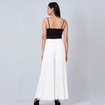 Sans Souci  White Wide Leg Pleated Pants Semi Sheer, Size M‎ NWOT flowy romantic Photo 2