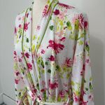 Soft Surroundings  White Pink Flowers Wrap Belted Pockets Sz M Photo 2