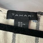 Tahari  Black and Cream Striped Top Photo 2