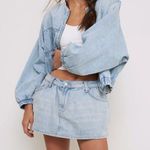 Free People #70 NWT Demi Denim Skort in Aura Blue Photo 0