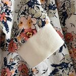 Floral Bomber Zip Up Lightweight Jacket XL White Stretchy Knit Casual Spring Photo 5