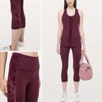 Lululemon Wunder Under Crop High-Rise *Flocked 21" Dark Adobe Burgundy Size 4 Photo 2