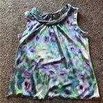 Roz & Ali  Women's Purple/Green floral sleeveless blouse size‎ 2X Photo 0
