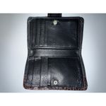 Brighton VINTAGE  BI FOLD WALLET -‎ BLACK LEATHER/MOC BROWN CROC DETAILED Q Photo 3