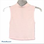 Divided H&M Pink Heart Embroidered Mock Neck Crop Top Small Barbiecore Photo 1