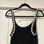 ZARA Black Maxi flowing Grecian Dress medium with beaded straps. Never worn Photo 4