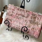 Boutique Leather Pink & metallic Gold 10”x6” wristlet. Photo 0