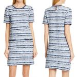 Tory Burch Blue Multi Tweed Sweater Dress Cotton Linen Blend, Size Small Photo 1