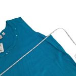 Quacker Factory  Womens Turquoise Sleeveless Knit Top  Sequin Accents Size 2X Photo 5