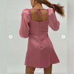 We Wore What  Pink Long Sleeve Asymmetrical Wrap Dress Photo 3