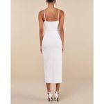 Lulus NWT  Women's Always Turning Heads White Bustier Tulip Midi Dress Size L Photo 1