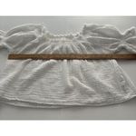 Natural Life  Cotton Gauze Shirt L/ XL White Raw Edge Off Shoulder Boho Coastal Photo 8