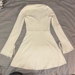 Oh Polly  Amryn Long Sleeve Sweetheart Neckline Mini Dress in Ivory, US 4 (Small) Photo 10