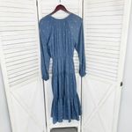Urban Outfitters  Reese Midi Dress Paisley Tiered Smocked Blue Small Long Sleeve Photo 10