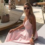 ZARA NWOT  LINEN BLEND PINK MIDI Dress With Bow Tie back Photo 8