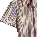 Robert Graham  Multicolor Stripe Short Sleeve Top Button Down Medium Women Photo 4