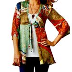 CAbi Tie Front Patchwork Tunic Multicolor
Kimono Cover Up 3/4 Sleeve XS Photo 0