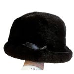 Mob wife Flemington Furs Mink Fur Ranch Natural Blk Mint Sz S/M Matching Hat vtg Black Size M Photo 14