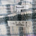 Madewell NEW  Lucie Elbow-Sleeve‎ Smocked Mini Dress in Lebaum Plaid, XL Photo 12