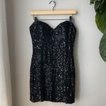 Scala  Silk Black Sequin Beaded Dress Strapless Sweetheart Prom Formal Cocktail Photo 1