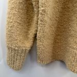 Aerie Teddy Boucle fuzzy soft V-neck sweater tan women's L oversized wool blend Photo 2